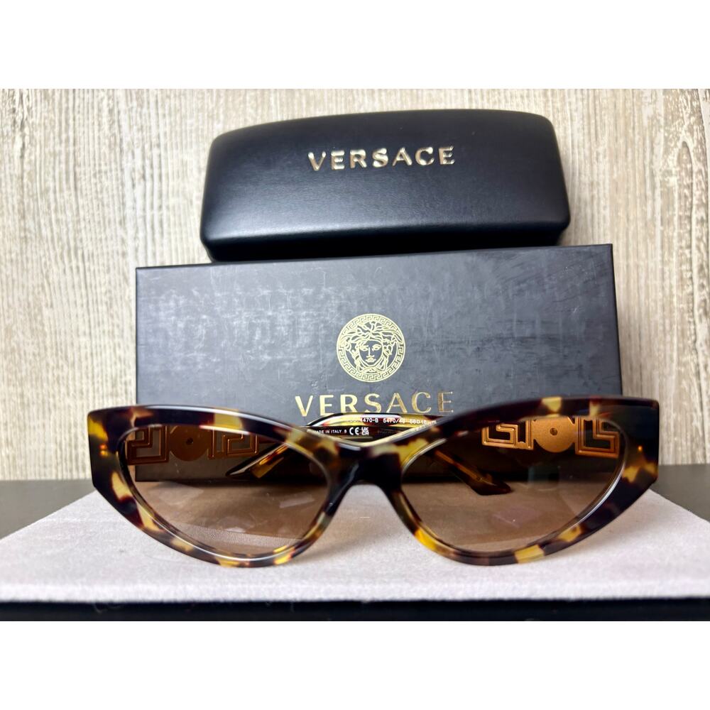 NWB Versace Cat Eye Havana Brown Gradient Sunglasses 4470-B - Picture 3 of 7